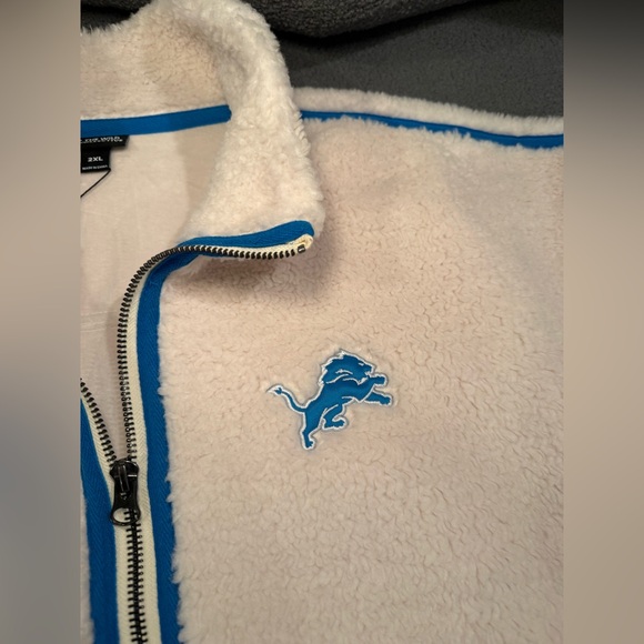 The Wild Collective Women's Detroit Lions Natural Taping Sherpa Jacket Size XXL - Picture 5 of 6